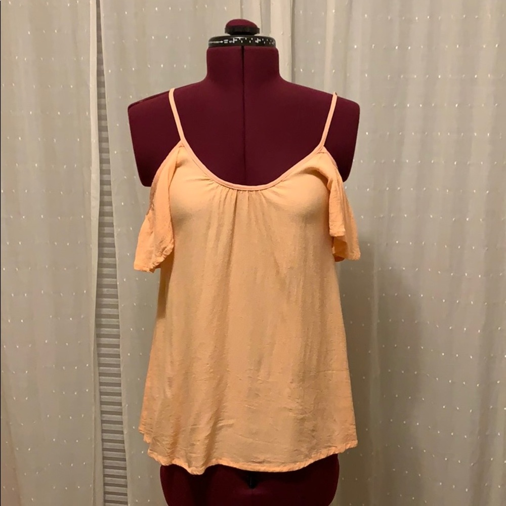 Coral cold shoulder top